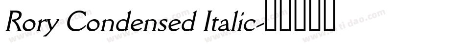 Rory Condensed Italic字体转换